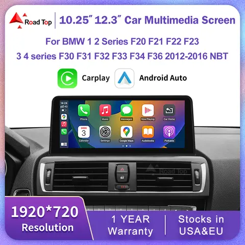 Pantalla táctil Multimedia de 1920x720 para BMW serie 1/2/3/4 F20/F21/F22/F30/F31/F33/F34/F36 sistema Android Auto NBT Carplay inalámbrico