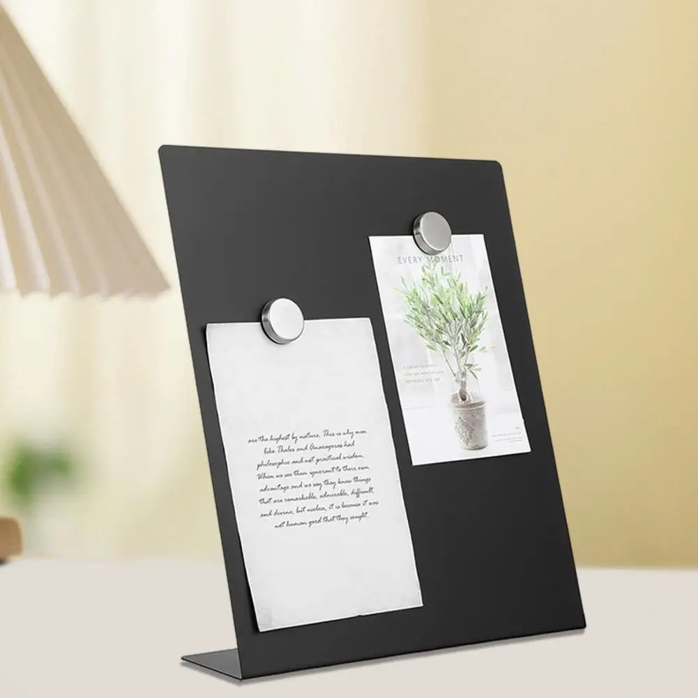 Memo Display Board Metal Memo Board with Magnetic Surface for Office Home Use Desktop Display Stand for Notes Photos for Memos