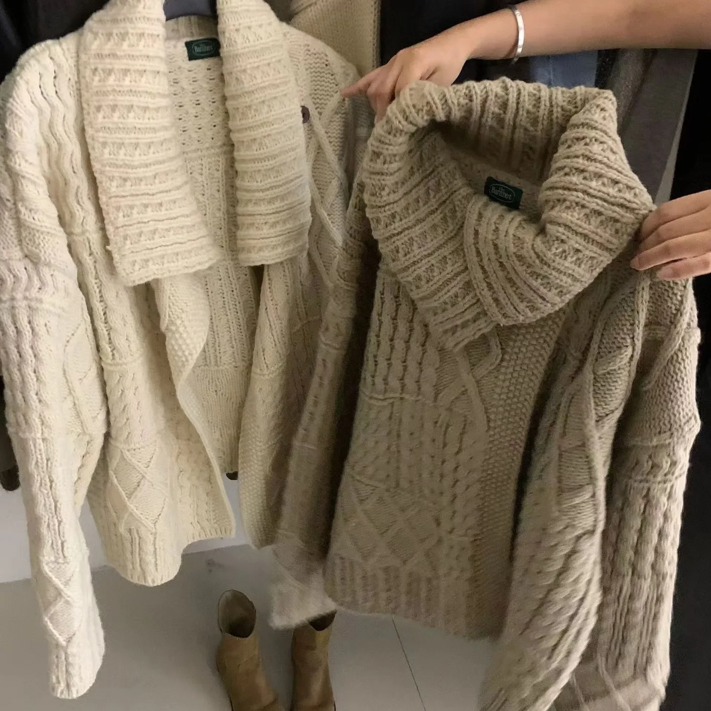 

Estilo coreano malha cardigan camisola outono inverno nova chegada gola alta torção preguiçoso moda versátil malha outerwear