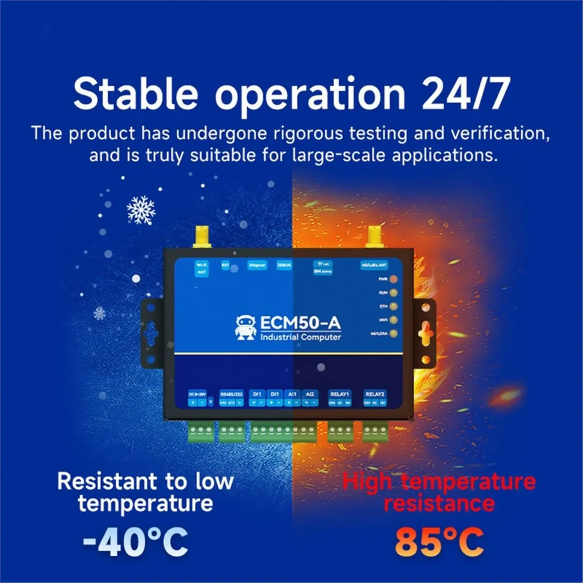2026 NEW - Industrial Control Computer Programmable Industrial Computer Python ECM50 2D1 2AI 2DO IO Ports Modbus Gateway A
