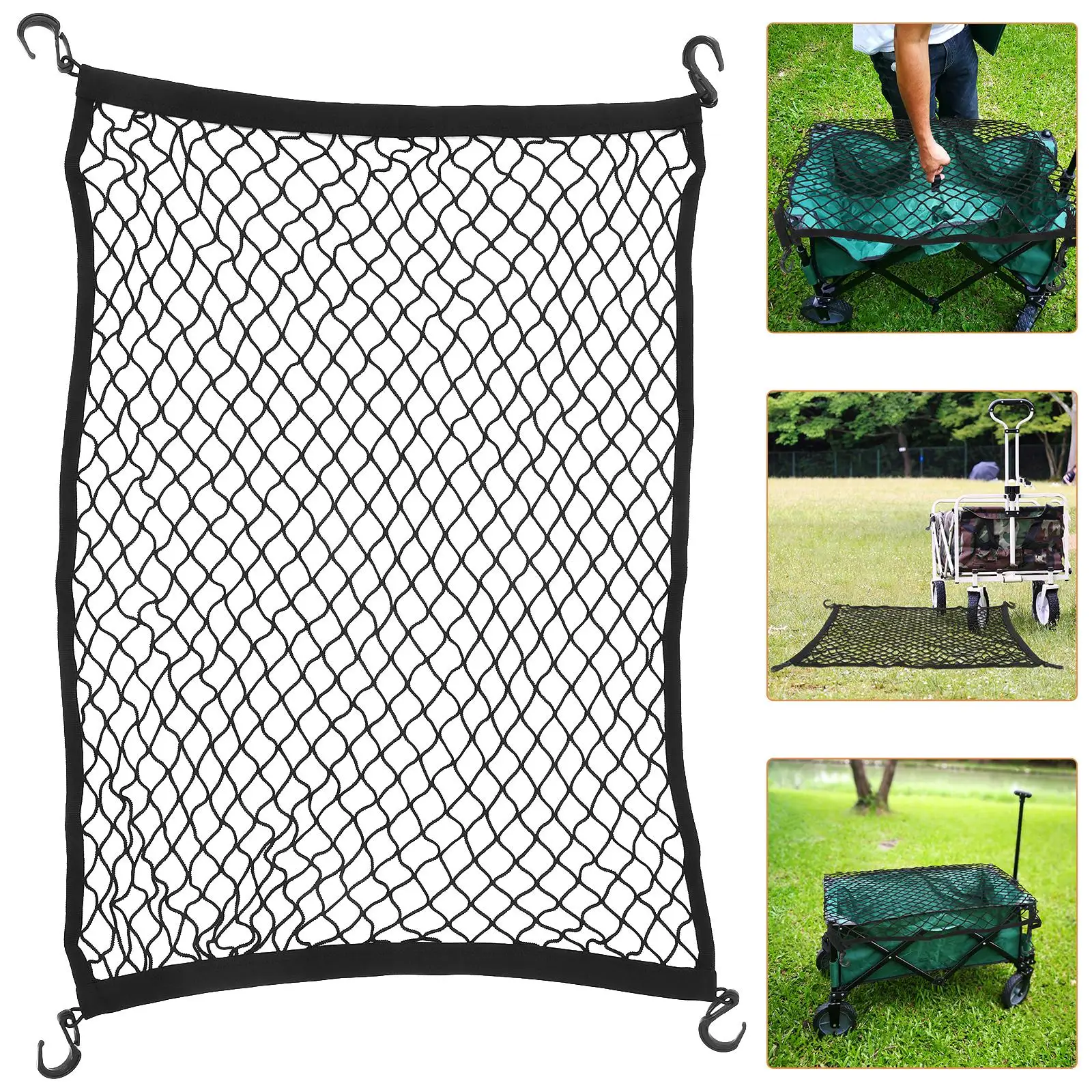 Foldable Wagon Camping Cart Elastic Cargo Net Garden Luggage Net Outdoor Travel Securing Tool For Nylon Stretchable Net