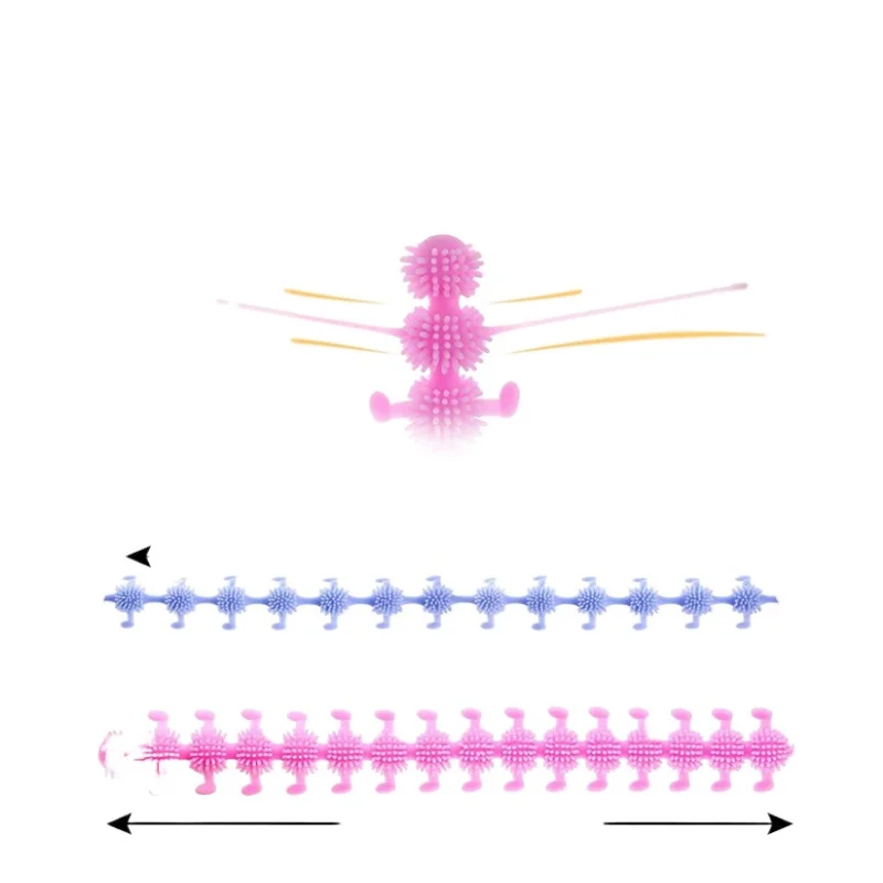 Juguete sensorial de orugas para aliviar el estrés, cuerda elástica, terapia antiansiedad para adolescentes y adultos, 1 unidad