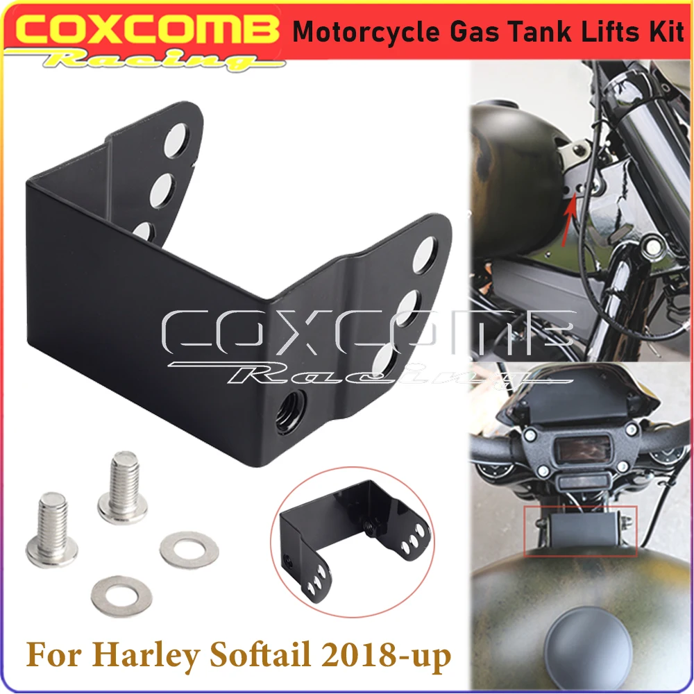 Adjustable Motorcycle Gas Tank Lifts Kit For Harley Softail Street Bob FXBB 114 FXBBS FXST 2018-23 Front Modified Riser Bracket