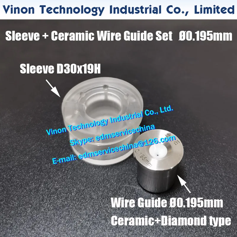 Sleeve+Wire Guide (Ceramic+Diamond) Set Ø0.192 /Ø0.195 /Ø0.215mm EDM Parts for Agie Medium Speed Wire Cutting ACT Spark Machines