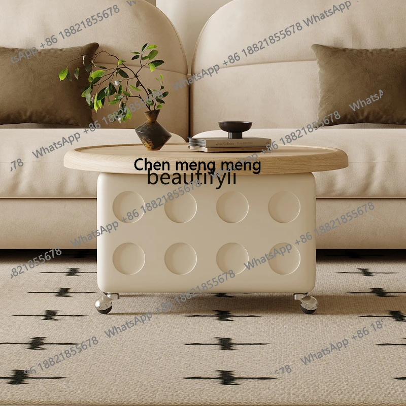 

Nordic Simple Movable Lifting Coffee Table Living Room Home Small Apartment Multi-Functional Small round Table Coffee Table