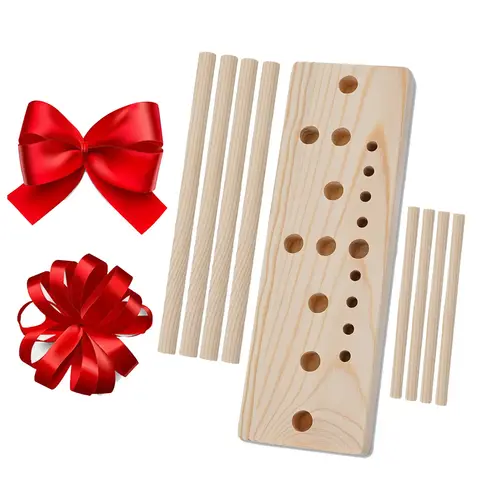 Christmas New Year Bow Decoration Wreath Weaver 1pc Wooden Ribbon Bow Maker