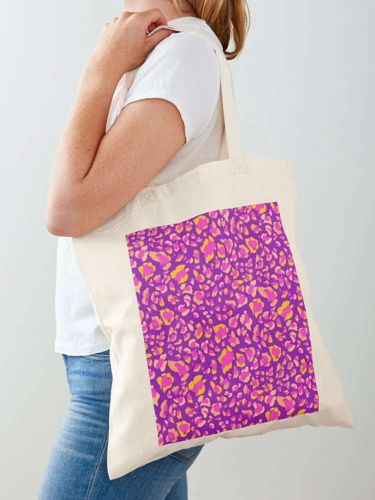 

Colourful Leopard Print Tote Bag tote bags aesthetic Canvas shoulder bag tote bag men hand