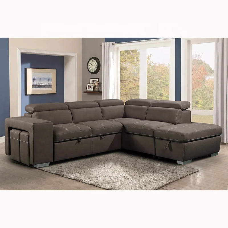 Luxury Sofa Bed Modern Fabric Strong Wood Frame Living Room Sofa Furniture With Storage Function Sectional Sofa Bed