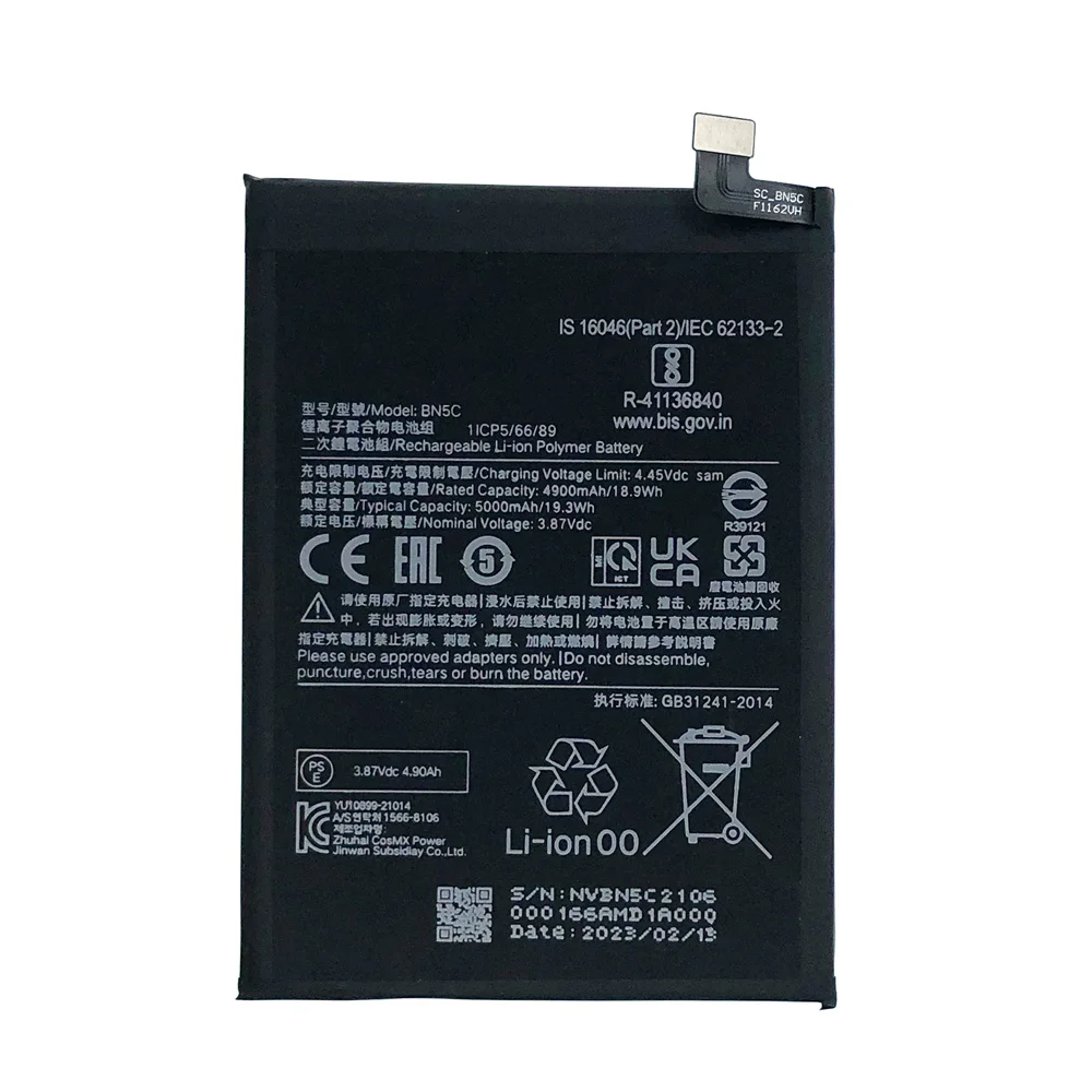 5000mAh High Qulity BN5C Original Battery For Xiaomi Poco M4 Pro 5G M4pro Replacement Battery Tracking Code + Free Tools