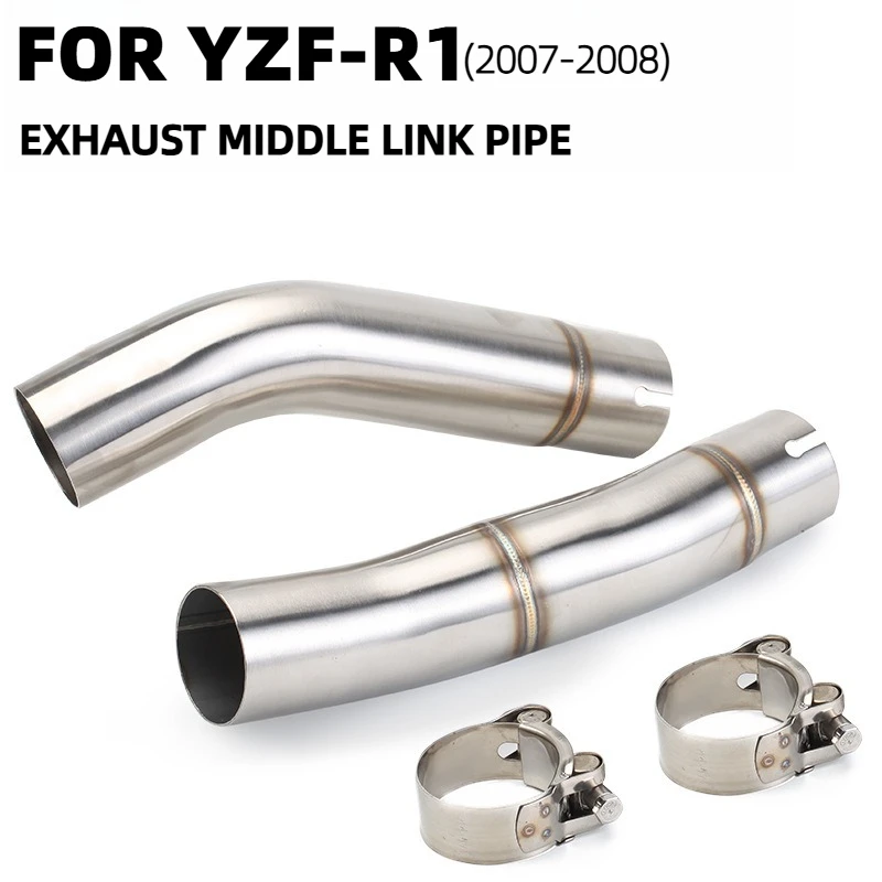 

Подходит для YAMAHA YZF R1 2007 2008, выхлопная труба среднего звена мотоцикла, модифицированная средняя труба, детали мотоцикла из нержавеющей стали ATS