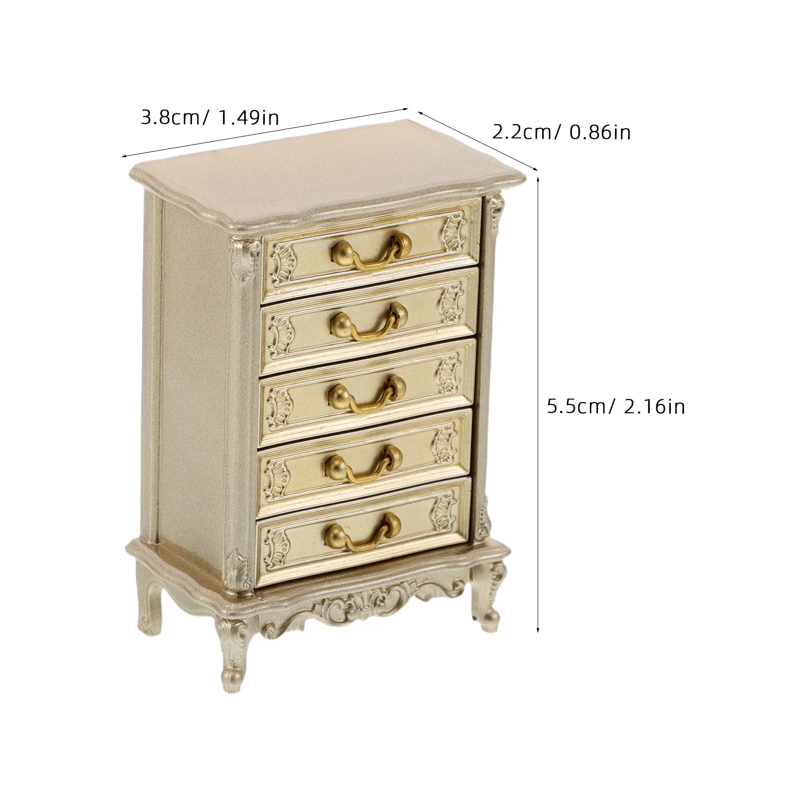 Miniatura 1:12 escala vintage cômoda de plástico casa de bonecas móveis realista fingir jogar acessório casa de bonecas móveis estatueta