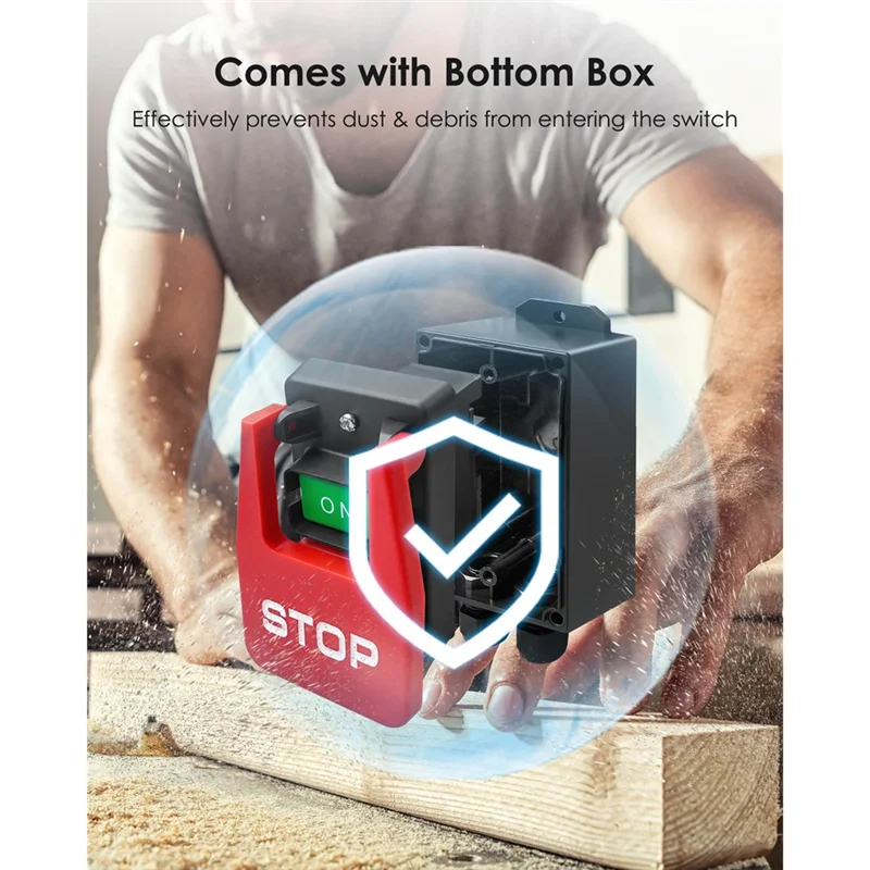 ABFU-مفتاح مجداف الجهد المزدوج (120 فولت/220 فولت/380 فولت) مع صندوق تبديل عميق، لحفر منشار الطاولة، سريع لإيقاف التشغيل للأدوات الكهربائية #6