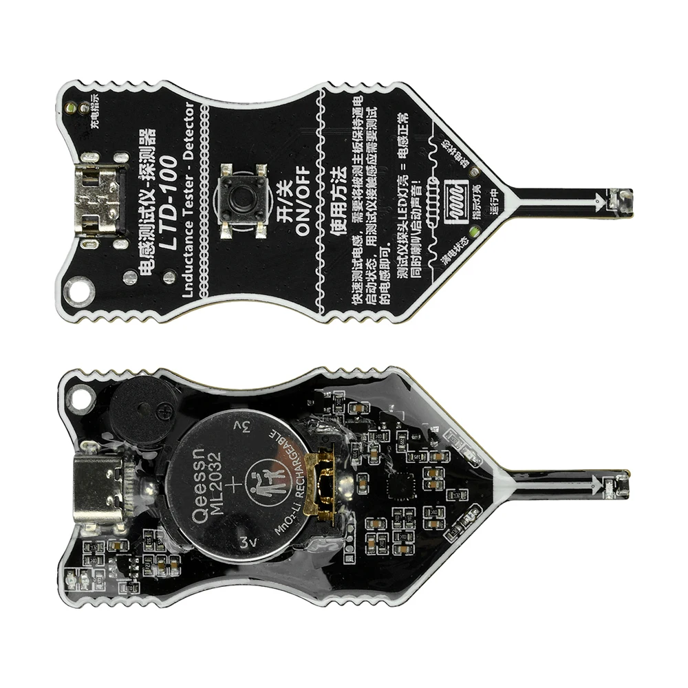 

LTD100 Тестер индуктивности Детектор Умный цифровой датчик со светодиодным индикатором Перезаряжаемый водонепроницаемый дизайн защиты от выключения питания