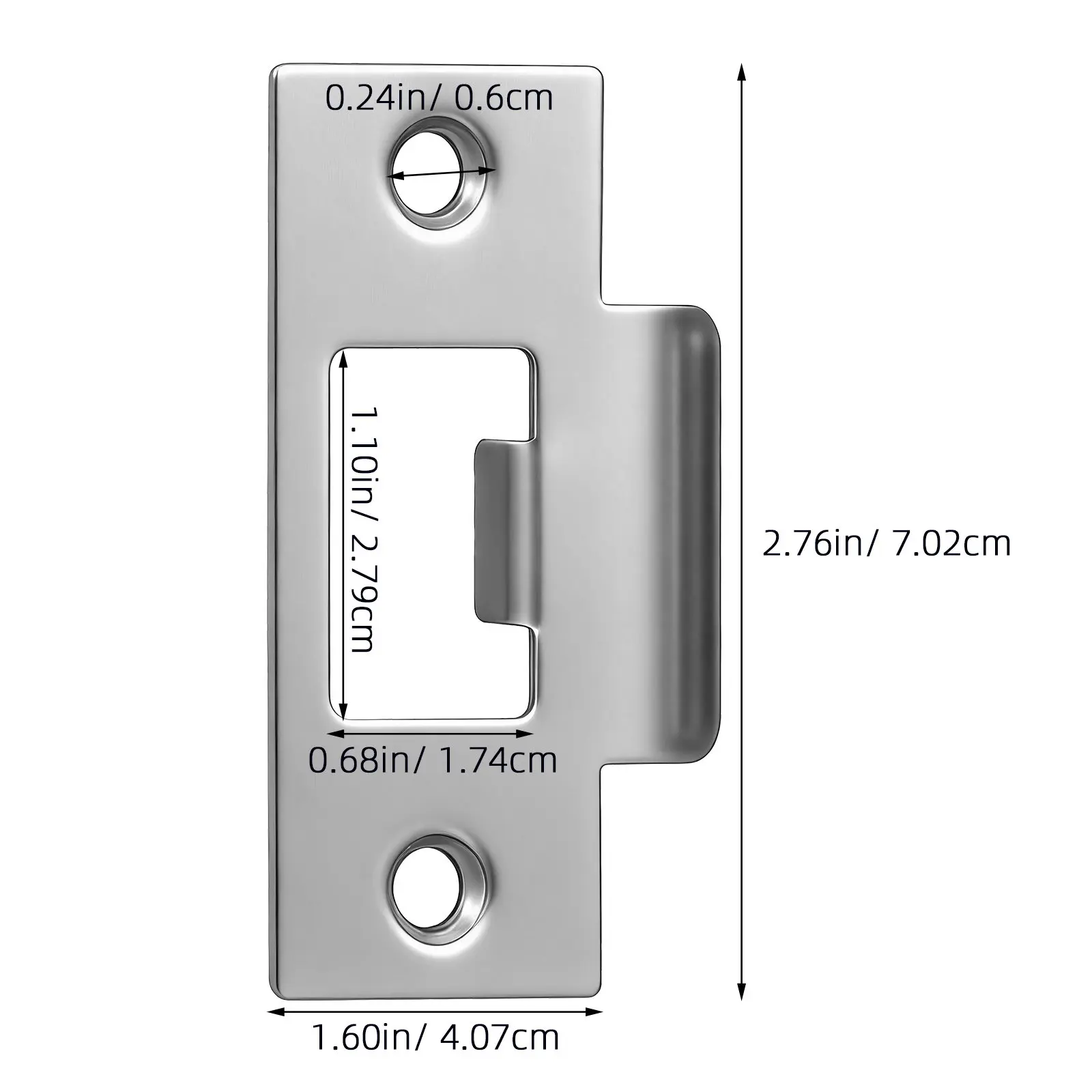 4Pcs Lock Latch Strike Plates Strong Stainless Steel Door Kick Plate Reinforcement Kit for Residential Interior Exterior Doors