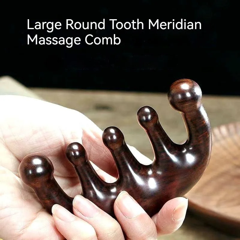 

Natural Ebony Wide Tooth Comb Hair Scalp Massage Wooden Comb Sandalwood Anti-Static Female Hair Loss Head Meridian Massage Tool