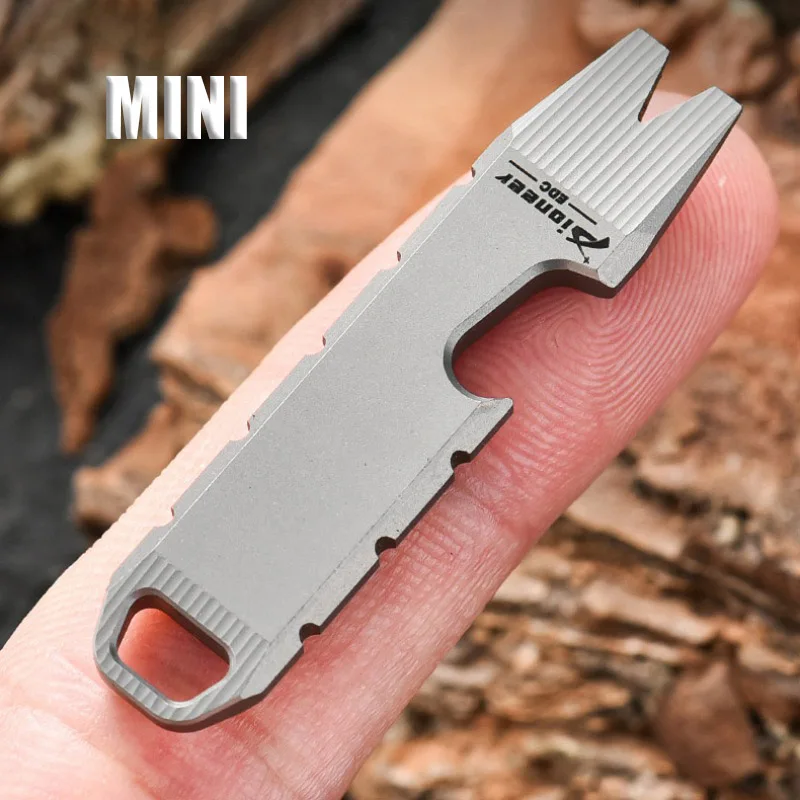 NEW MINI CNC Titanium Alloy Crowbar Bottle Opener Graduated scale Hexagon Wrench EDC Outdoor Tools Multifunction Camping Gear