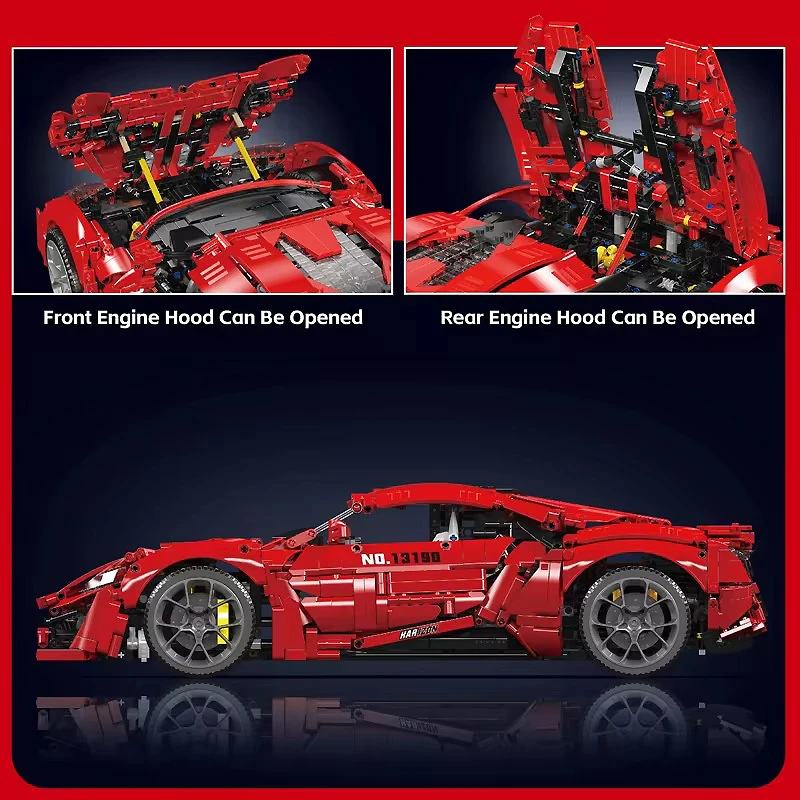 Mould King-bloques de construcción de coche técnico para niños, juguete de ladrillos para armar coche de carreras Lykan Hypersport, ideal para regalo, código 13190