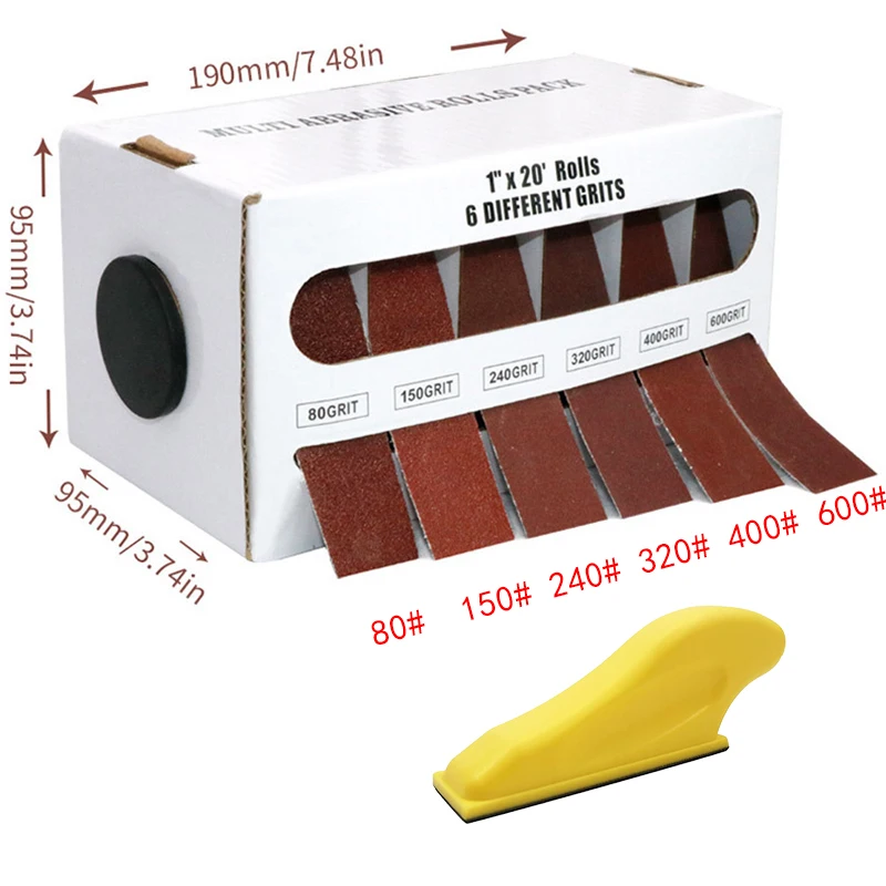 25mm Ausziehbares Schleifpapier-Set 6m 4/5/6 Körnung Schleifband-Set Kombination aus Polier- und Schleifwerkzeugen 1 Zoll – Detail 6