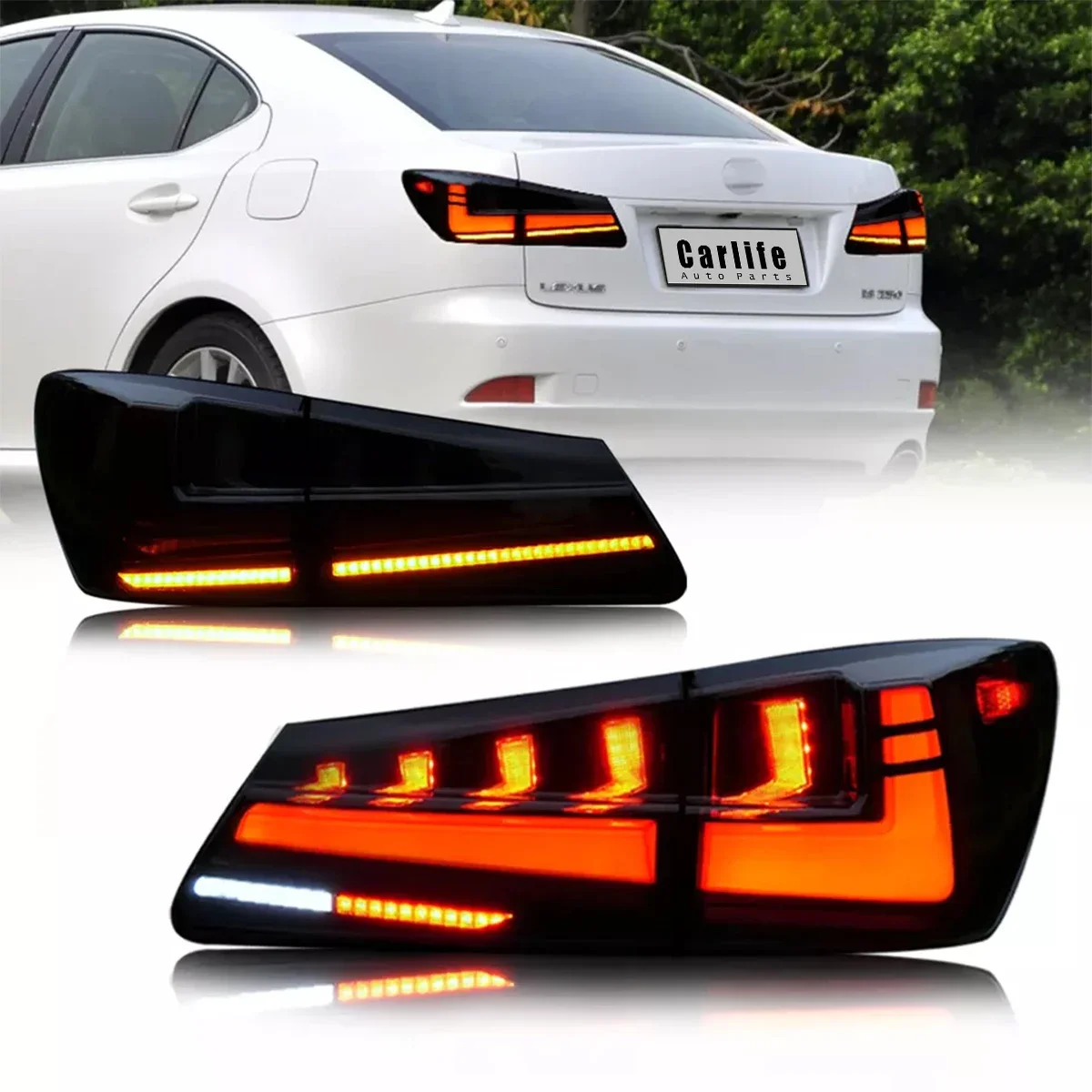 Auto Lights For Lexus  IS250 IS300 IS350 2006-2012 Taillights Rear lights Dynamic Lamp Accessories Upgrade.