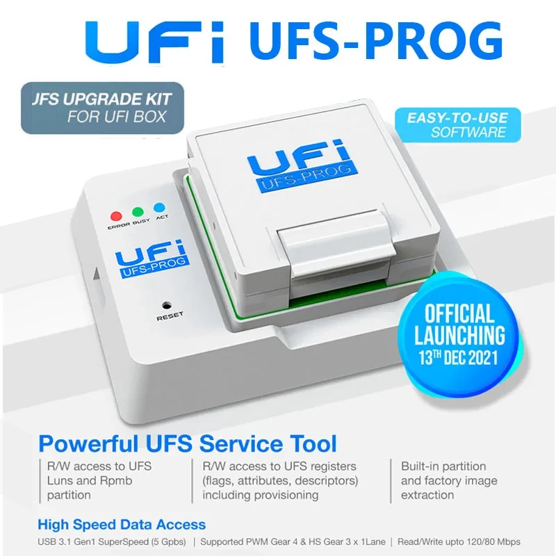 Martview UFI Box مع UFS Prog ، إصدار عالمي ودولي ، مقبس UFS