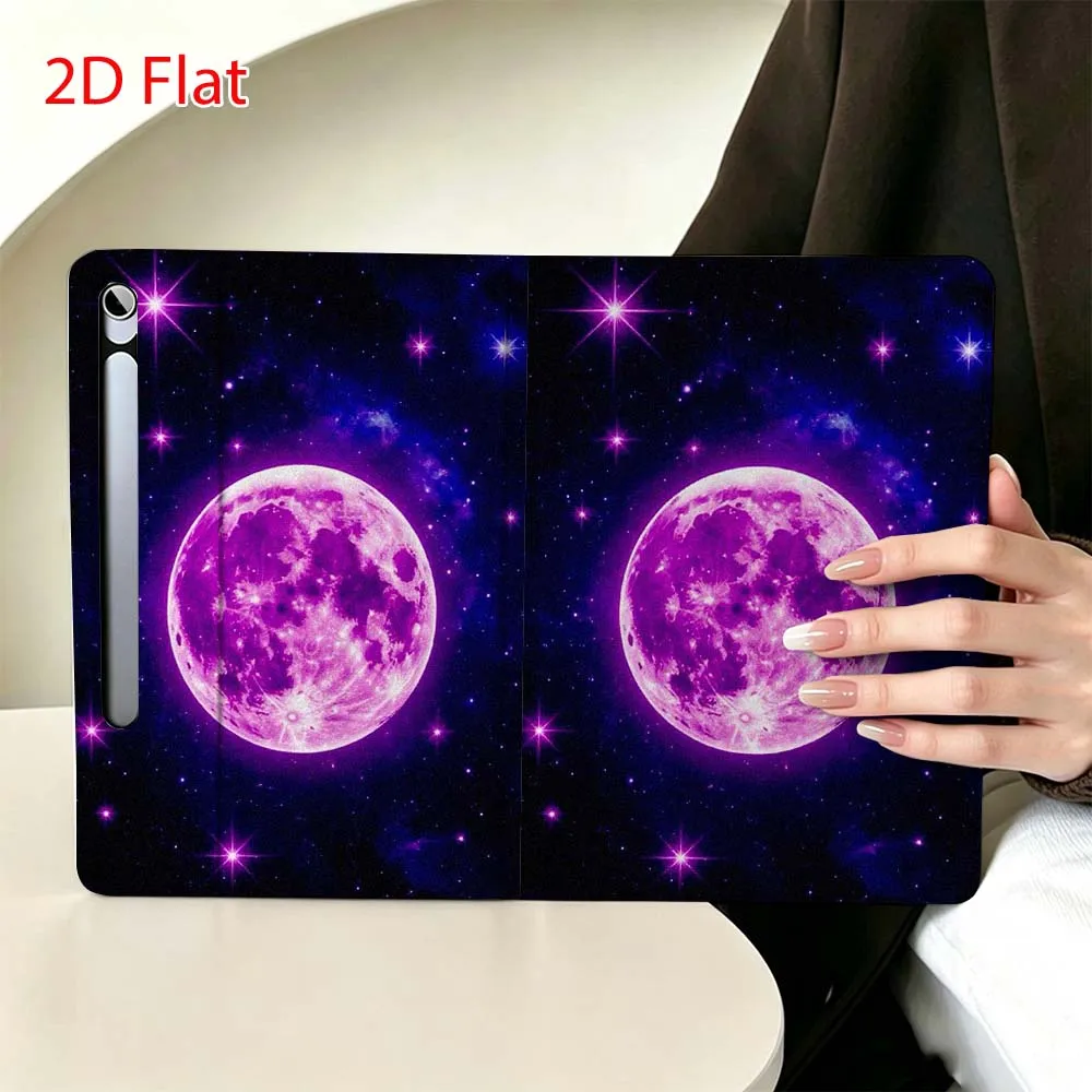 Moon creative pattern Soft For Samsung Galaxy Tab S11 S10 S9 S8 S7 S6 A9 A8 A11 Lite FE Plus Pen Tray Tablet Case