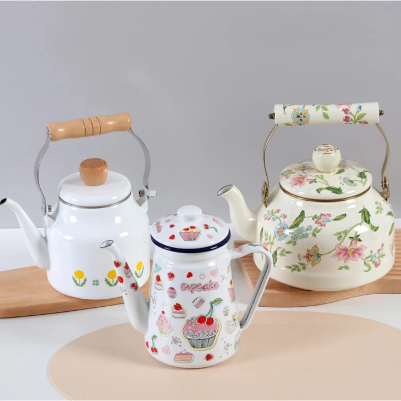 

Эмалированный чайник Чайник для кипячения Эмалированный чайник для кофе, молока, чая, охлаждающий чайник, масляный чайник