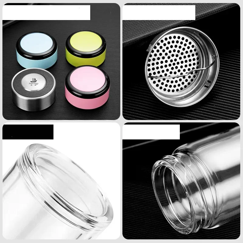 Double-layer Glass Water Cup High-end Office Cup Water Cup Men and Women Tea Cup Business Cup Beaker Bottom Cup Thickened