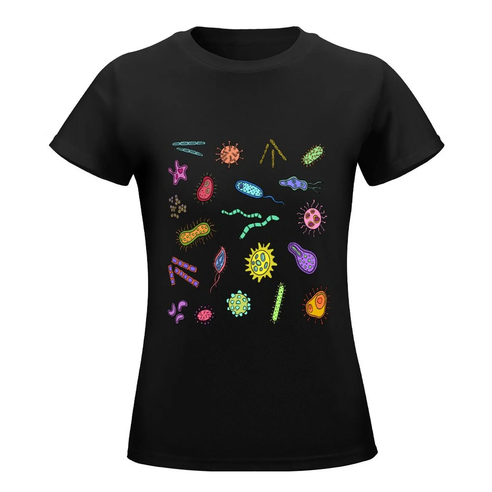 Microbes Pattern T-Shirt vintage clothes Blouse summer tops tees plain t shirts for Women