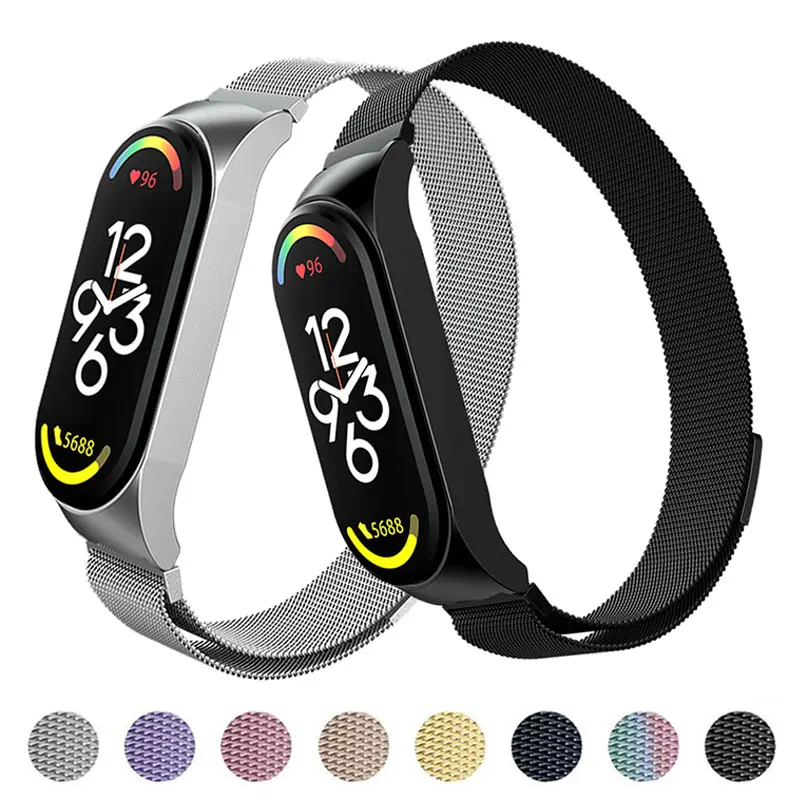 Stainless Steel Strap for Xiaomi Mi Band 8 9 Replacement Correa Milanese Loop Bracelet for Miband 9 8 Watchbands Accessories