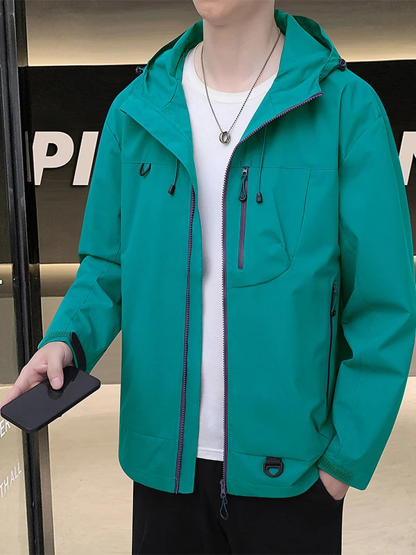 

2025 New American Retro Hooded Jaet Men's Women's Spring Autumn Loose Casual Versatile Coat Trendy Outdoor Polyester Fiber