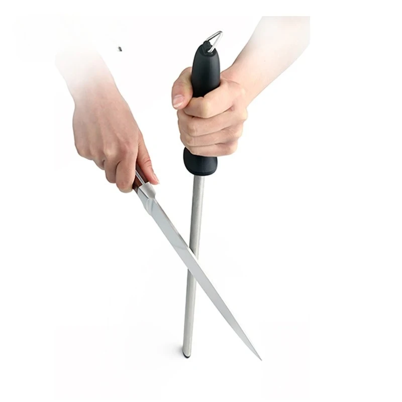 10 inch diamond sharpening stick, chef's commercial slaughter, pig killing, meat selling stall, handheld sharpening stick