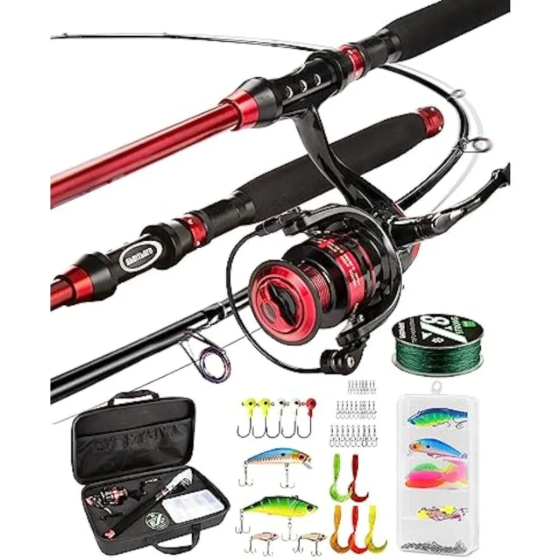 

Ghosthorn Fishing Rod and Reel Combo, Telescopic Fishing Pole Kit for Men Collapsible Portable Fishing Gear Starter Compact