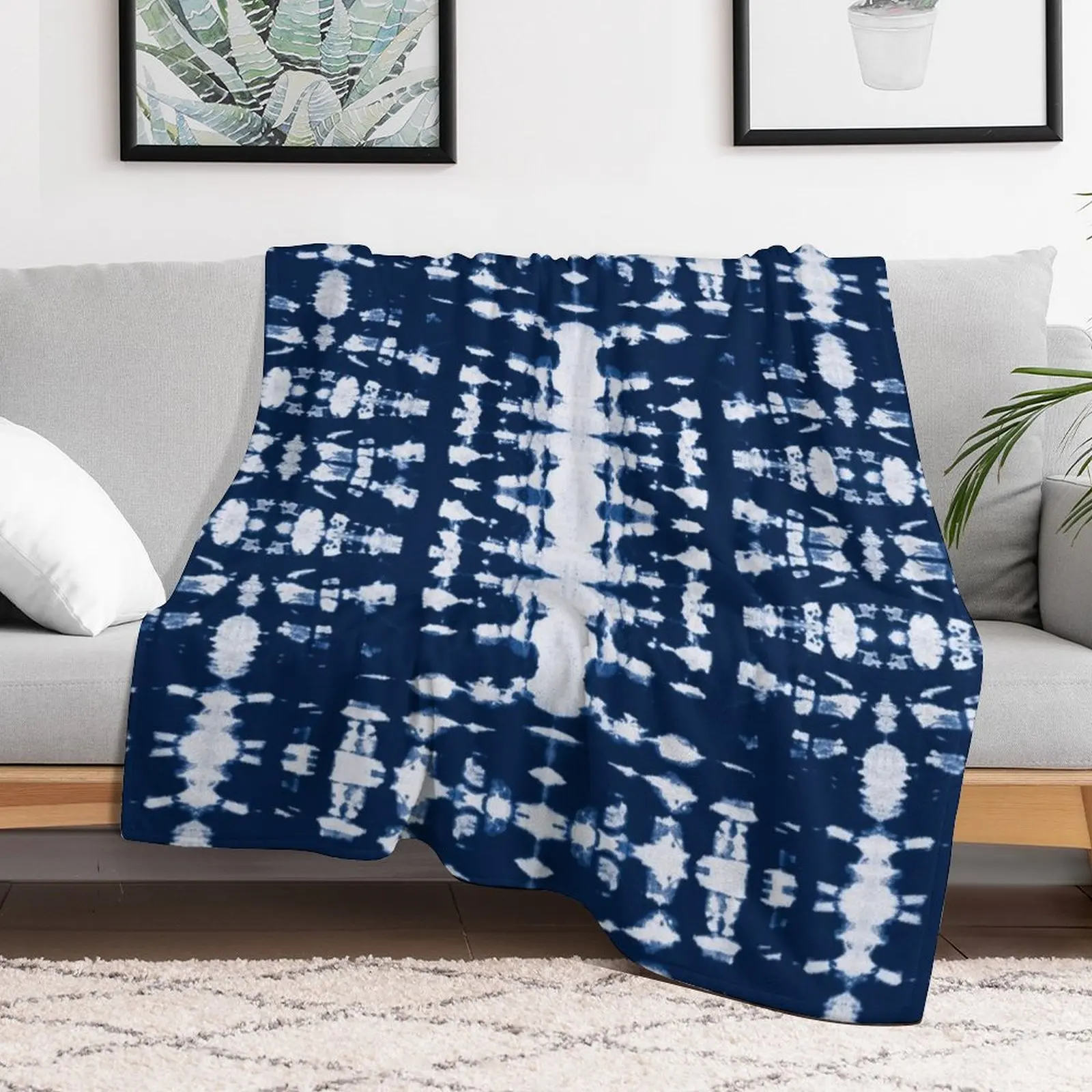 Kumo Indigo Shibori Throw Blanket Blankets For Baby Moving Decorative Sofa Blankets