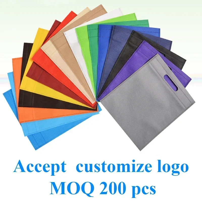 20 Pieces Non-Woven Fabric Shopping Bags Reusable Promotional Eco-Friendly Customizable Logo Personalize Logo