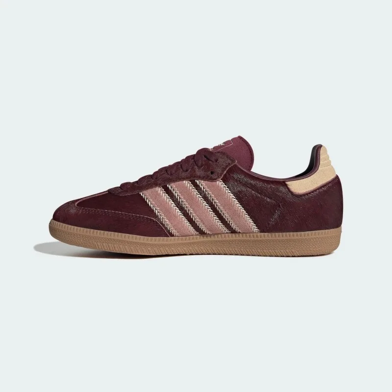 Adidas Originals Samba OG Pony Hair Pack Maroon Women French Style Casual Low Top German Training JP5330