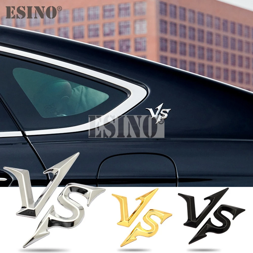 

Car Styling 3D VS Versus Metal Zinc Alloy RearTrunk Fender Adhesive Badge Body Tailgate Displaceme Decorative Emblem