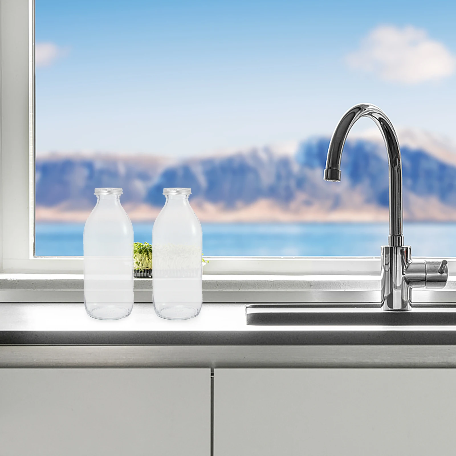 

50pcs Aluminum Bottle Replacement Jar Lids Leak-Proof Thread Lids For Juice Cups Glass Bottles Reusable Sealing Caps Household