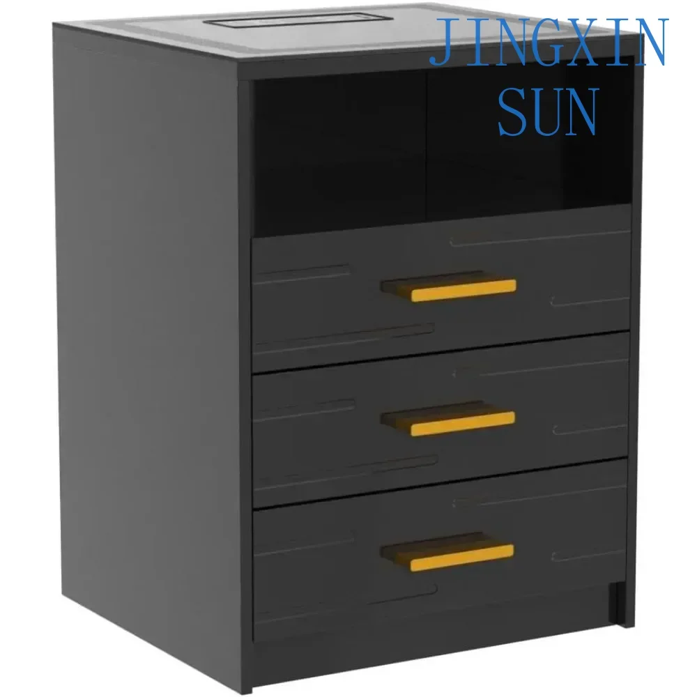 LED Nightstand with Wireless Charging Station,3 Color Dimmable Auto Sensor Night Stand ,Touch Screen Bedside Table