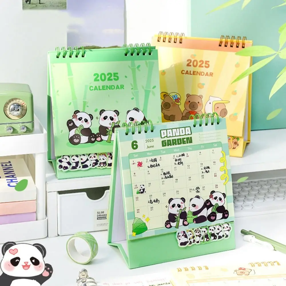 Kalendar Panda Animal Calendar Standing Flip Organizing Capybara Desk Calendar To Do List Planning 2025 Calendar Ornaments