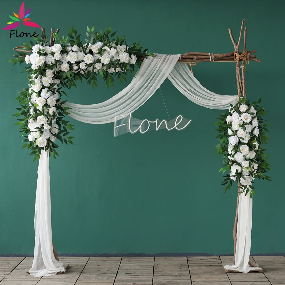 

Sztuczne Kwiaty Decoration Marriage Luxury Fake Floral Arrangements H2.9x0.59ft White Green Flower Row Decor Props HY2283