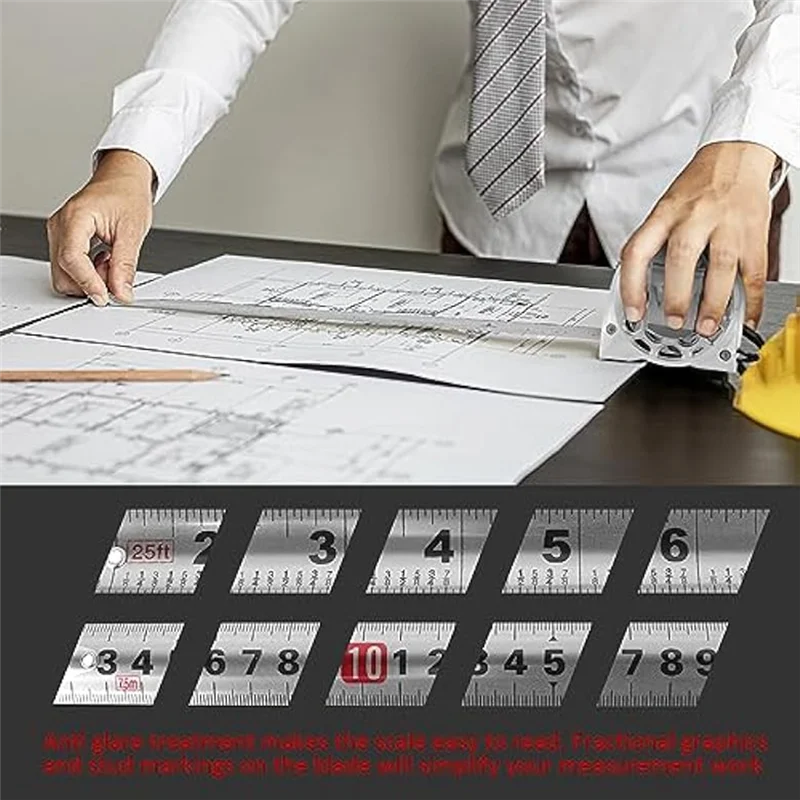 A67P-2Pcs Stainless Steel Anti-Corrosion Retractable Metric Ruler,Wear-Resistant Measure Double-Sided Scale