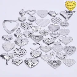 6Pcs/Lot Stainless Steel Gothic Sacred Heart Mexico Milagro Flame Heart Pendant Mix Styles Y2K Girl Sweet Love Colgantes Jewelry