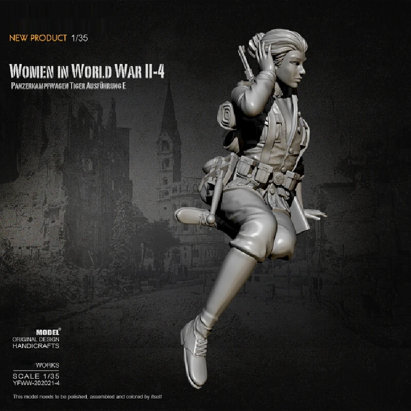 Figurine de soldats féminins en résine, Micro Miniature Gk, modèle blanc imprimé en 3d, jouet, Kit non assemblé et non peint, 1/35