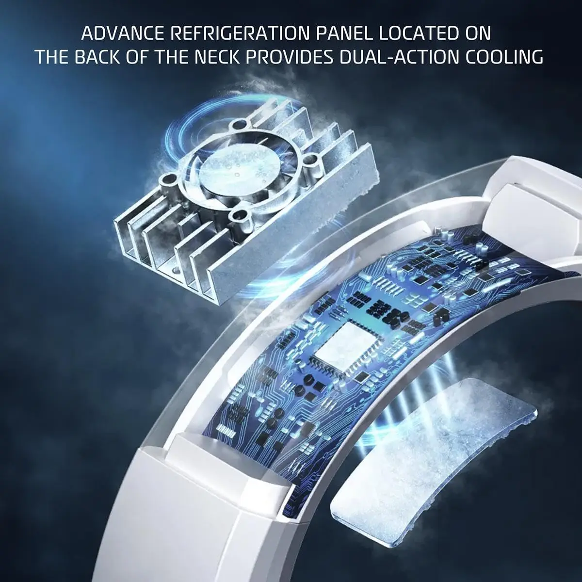 Aire acondicionado portátil para el cuello – Dispositivo de enfriamiento para el cuello y la cara con batería recargable – Diseño sin aspas