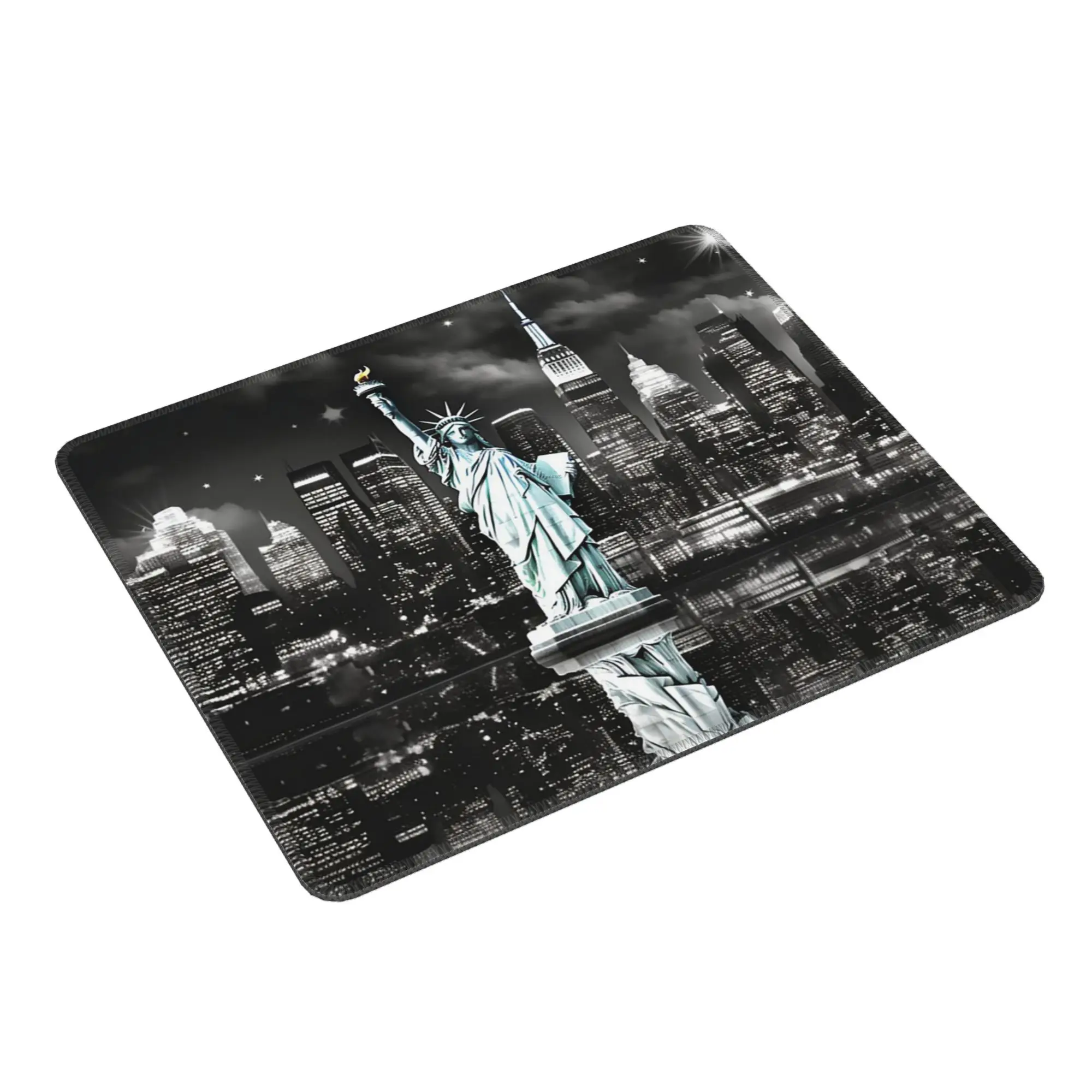 The Statue Of Liberty And Night View Of New York Mouse Pad Computer Keyboard Mouse Mat Gaming Laptop Desk Mat Office Table Mats