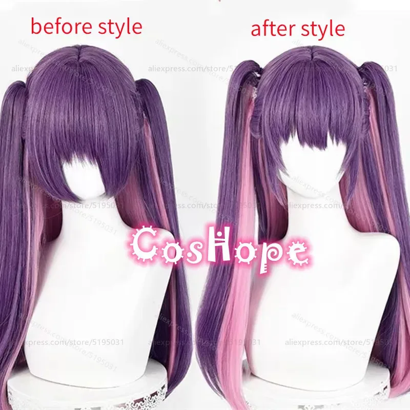 

Miriella Cosplay Wig with Double Ponytails Mikari Tachibana Pink Purple Wig Cosplay Anime Wigs Heat Resistant Synthetic Wigs
