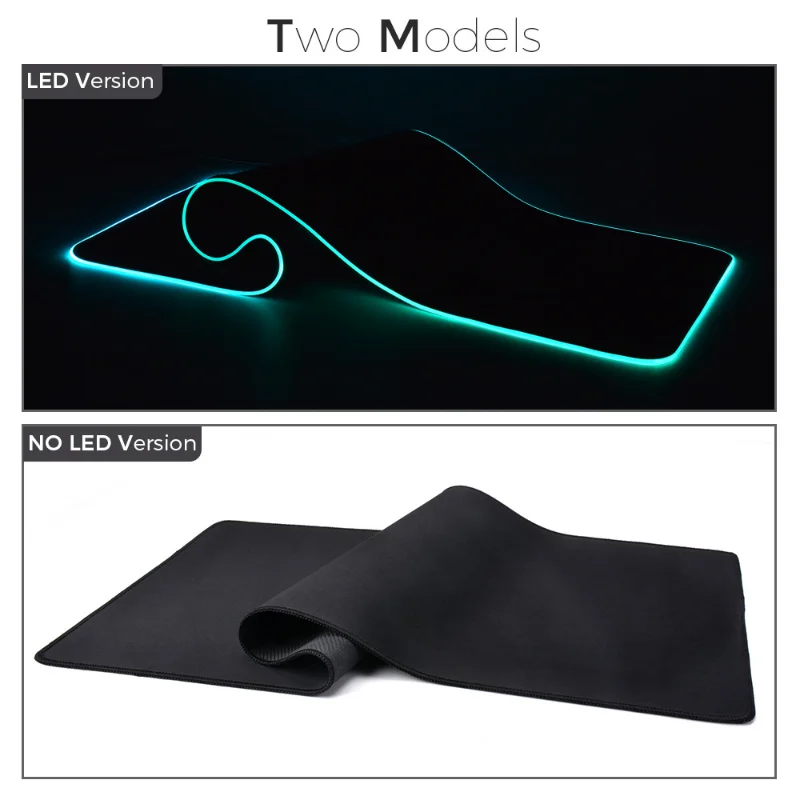 Imagem -05 - Impermeável Rgb Tampa do Teclado Mousepad Luz Led Desk-mat Superfície Colorida Mouse Pad Multi-size Mundo Gamer Computador cs Dota