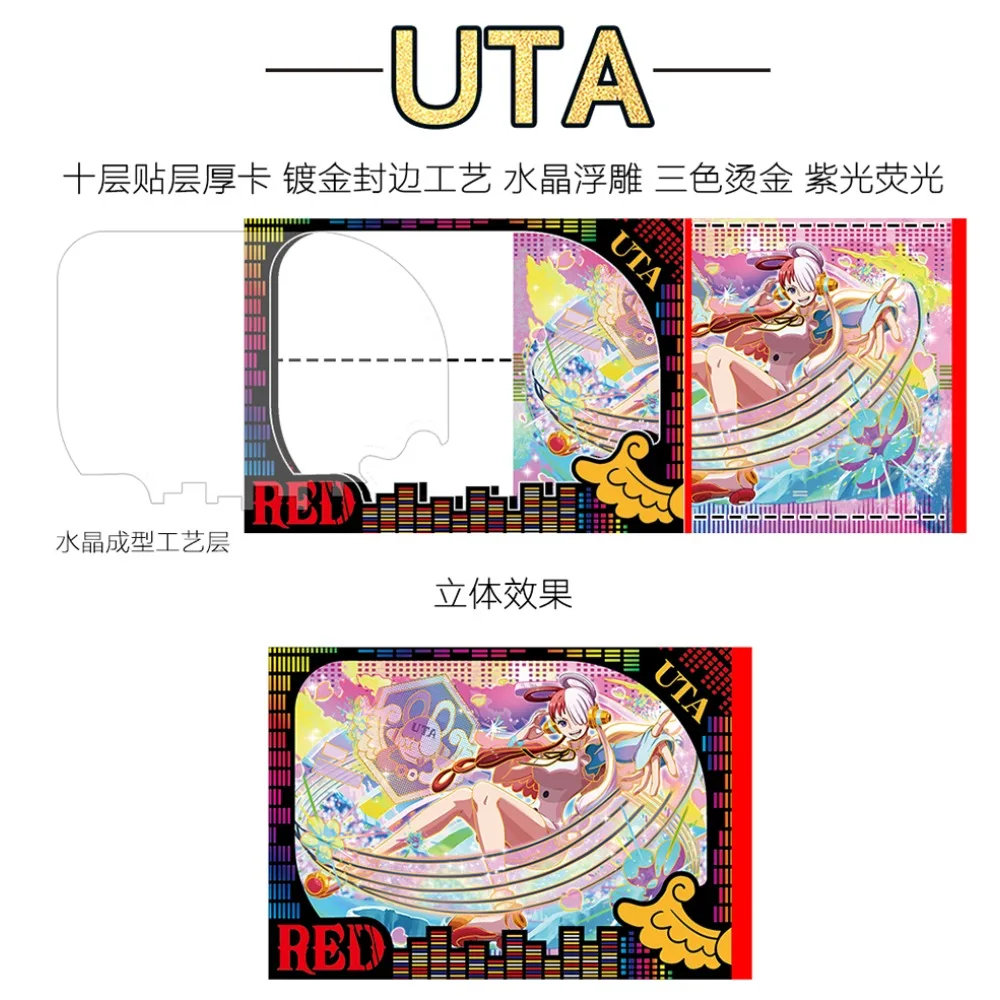 Anime One Piece Collection Cards  Adventure Characters Luffy Nami Gilded Edge Sealing 3D Relief Hot Stamping Card Fans Gifts