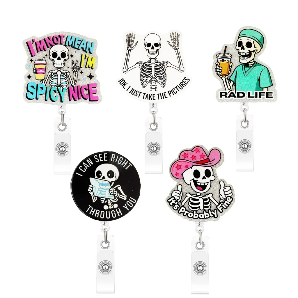 Rotating Badge Reel Acrylic Id Card Badge Holder Retractable Badge Reel Retractable For Bags Clothes