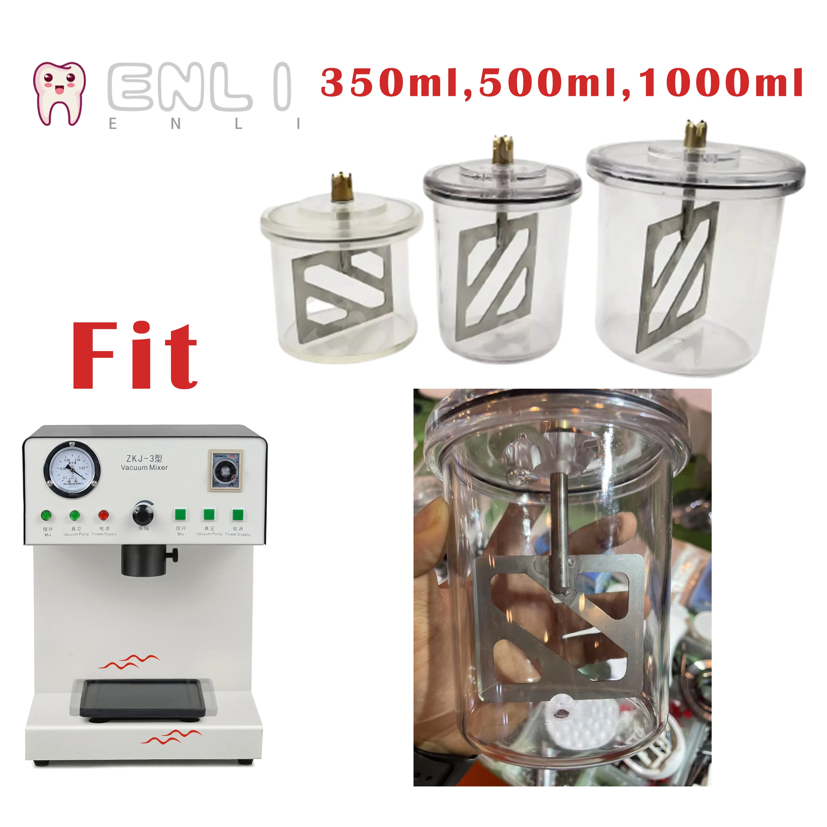 

350/500/1000ml Dental Lab Denture Processor Vacuum Mixing Cups for Vacuum Mixer 1 Piece